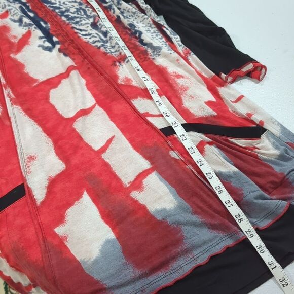 Parsley & Sage Top Womens XL Multicolor Art Blouse Black and Red Tunic - Picture 8 of 8